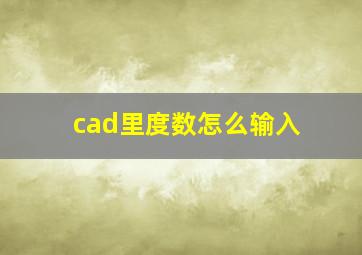 cad里度数怎么输入