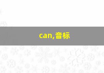 can,音标