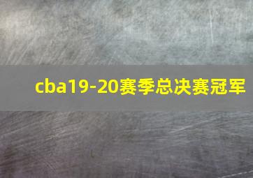 cba19-20赛季总决赛冠军