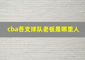 cba各支球队老板是哪里人