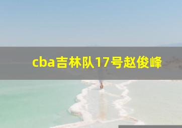 cba吉林队17号赵俊峰