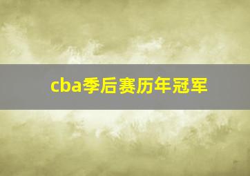 cba季后赛历年冠军