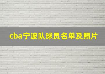 cba宁波队球员名单及照片