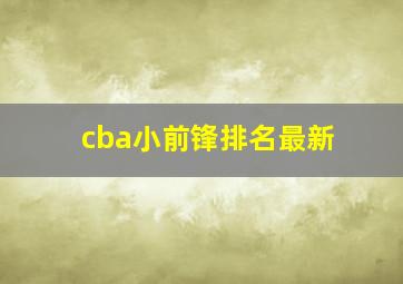 cba小前锋排名最新