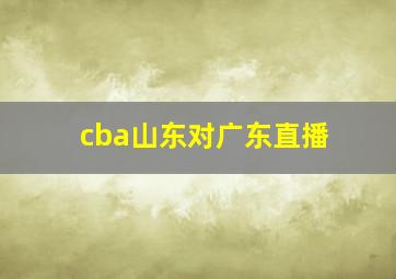 cba山东对广东直播