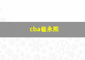 cba崔永熙