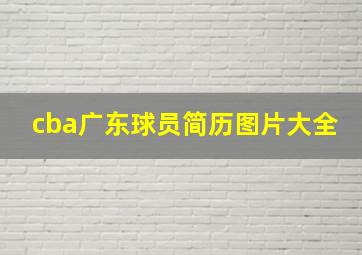 cba广东球员简历图片大全