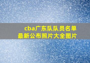 cba广东队队员名单最新公布照片大全图片