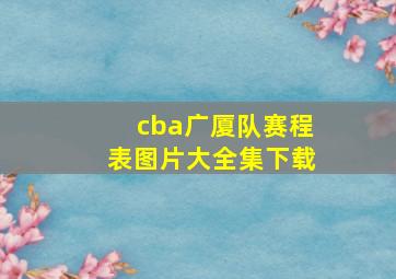 cba广厦队赛程表图片大全集下载