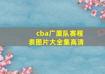 cba广厦队赛程表图片大全集高清