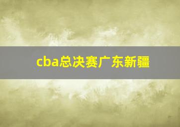 cba总决赛广东新疆