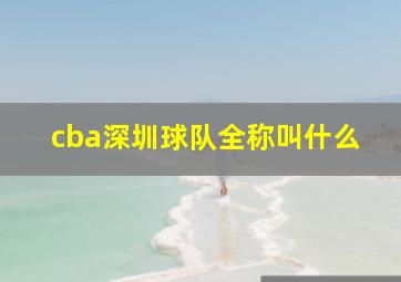 cba深圳球队全称叫什么