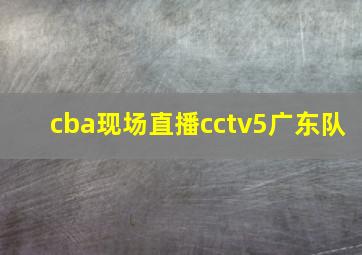 cba现场直播cctv5广东队