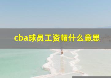 cba球员工资帽什么意思