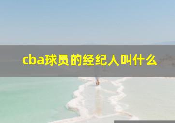 cba球员的经纪人叫什么