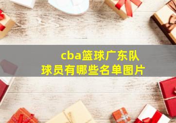 cba篮球广东队球员有哪些名单图片