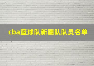 cba篮球队新疆队队员名单