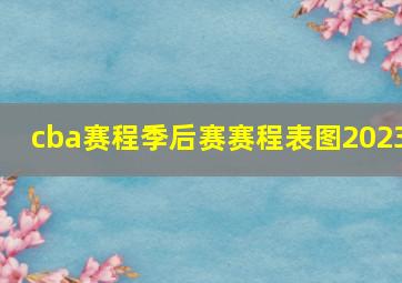 cba赛程季后赛赛程表图2023