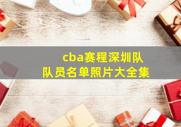 cba赛程深圳队队员名单照片大全集