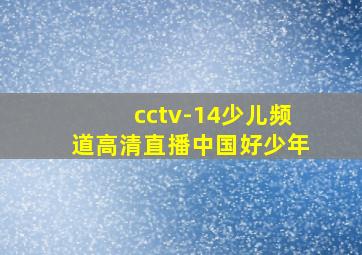 cctv-14少儿频道高清直播中国好少年