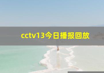 cctv13今日播报回放