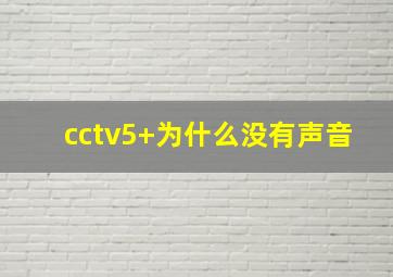 cctv5+为什么没有声音