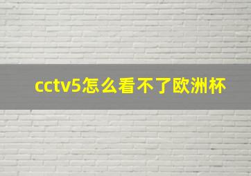 cctv5怎么看不了欧洲杯