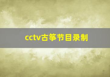 cctv古筝节目录制