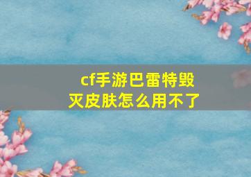 cf手游巴雷特毁灭皮肤怎么用不了