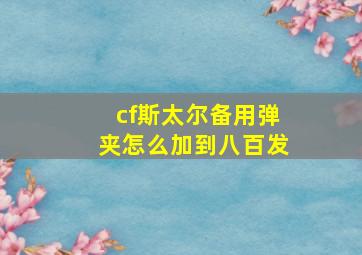 cf斯太尔备用弹夹怎么加到八百发