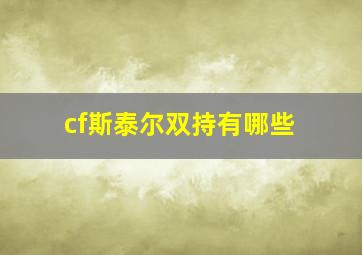 cf斯泰尔双持有哪些