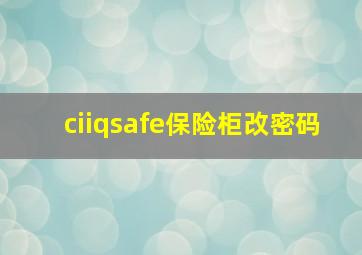 ciiqsafe保险柜改密码