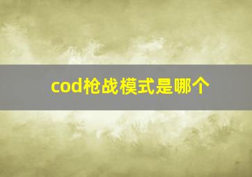 cod枪战模式是哪个