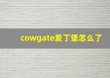 cowgate爱丁堡怎么了