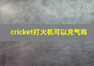 cricket打火机可以充气吗