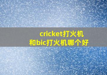 cricket打火机和bic打火机哪个好