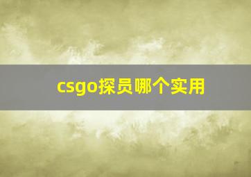 csgo探员哪个实用