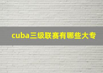 cuba三级联赛有哪些大专