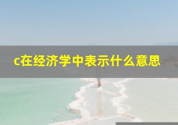 c在经济学中表示什么意思