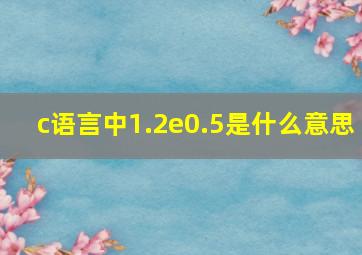 c语言中1.2e0.5是什么意思