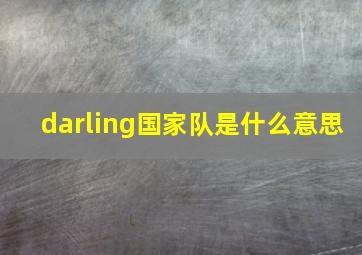 darling国家队是什么意思