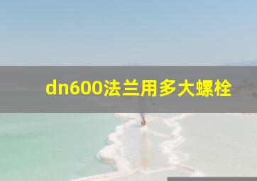 dn600法兰用多大螺栓