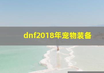 dnf2018年宠物装备