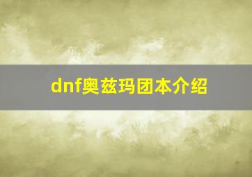 dnf奥兹玛团本介绍