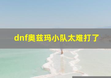 dnf奥兹玛小队太难打了