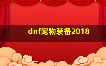 dnf宠物装备2018