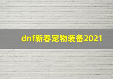 dnf新春宠物装备2021