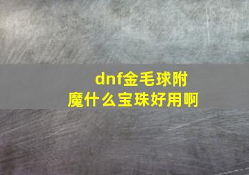 dnf金毛球附魔什么宝珠好用啊