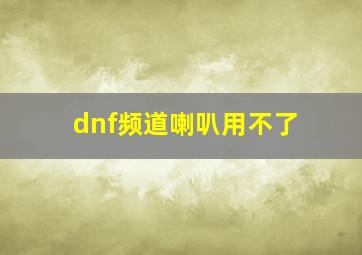 dnf频道喇叭用不了