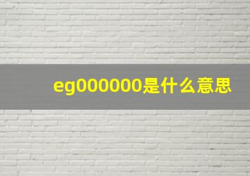 eg000000是什么意思